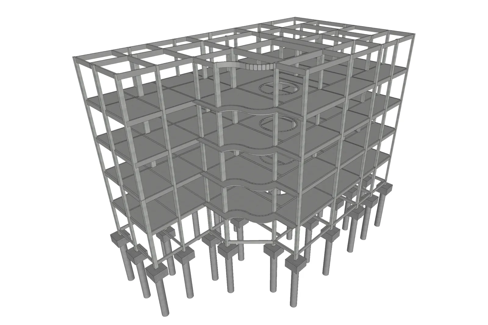 Sanatorio privado: vista del modelo estructural