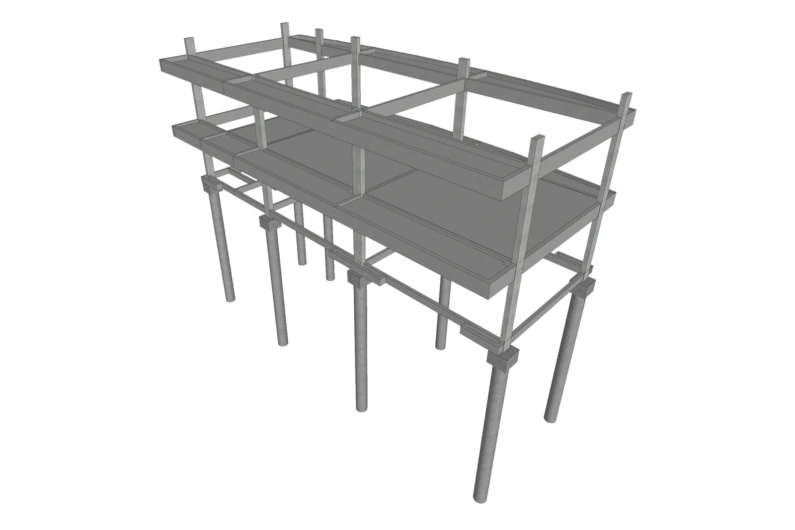 Salón de usos múltiples: vista del modelo estructural